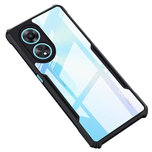 Image of CEDO Backcover for Oppo A78 (5G) | Camera Protection Shockproof Bumper-Edge | Acrylic Crystal Clear 360 Degree Protection TPU+PC | Transparent Eagle Back Case Cover (Black)