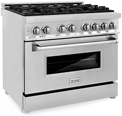 ZLINE 36″ 4.6 cu. ft. Dual Fuel Range with Gas Stove and Electric Oven with Color Door Options (RA36) (Stainless Steel) ZLINE 36″ 4.6 cu. ft. Dual Fuel Range with Gas Stove and Electric Oven with Color Door Options (RA36) (Stainless Steel)
