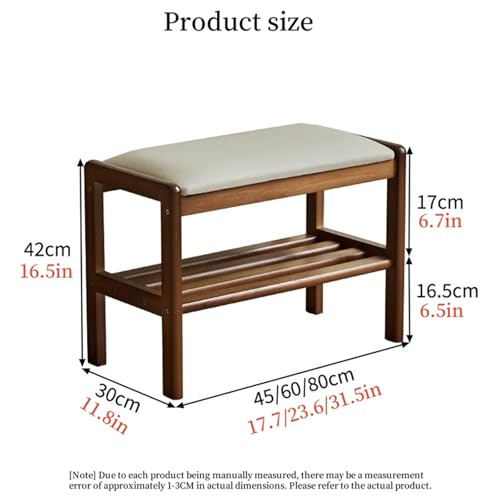 Banc à chaussures en bois massif durable de qualité supérieure pour entrée - 3