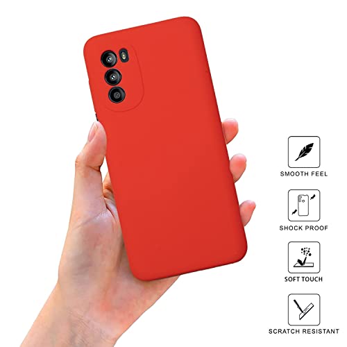 Image of SPRIG Compatible with Motorola G52 Phone Liquid Silicone Cover Premium Back Cover Drop Tested Shock Proof Mobile Case for Men, Women, Boys and Girls with Camera Protection (Orange)