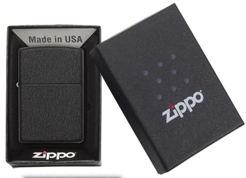 Image of Zippo Metal Black Crackle, Black, Pocket Fuel, Windproof Premium Lighter (BIS Certified)