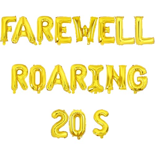 Wonmelody Roaring 20s Party Decorations Farewell Roaring 20s Balloon Banner Decor Farewell to My 20s Speakeasy Decor Wine Glass Balloon for 1920s Vintage 1920s Balloons for 20's Jazz Flapper Wedding