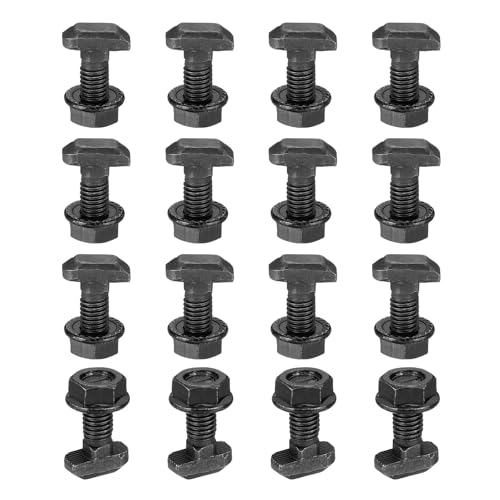 Tornillos de ranura en T M8x20mm negros para perfil extrusion de aluminio serie 40 con tuerca