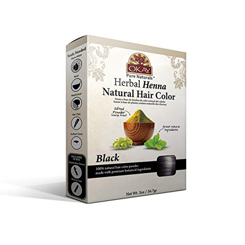 Okay Herbal Henna Natural Hair Color, Soft Black 2 Oz