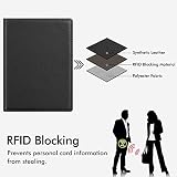 Fintie Etui ochronne na paszport, książeczkę szczepień, wysokiej jakości etui ze sztucznej skóry, organizer podróżny z blokadą RFID, na karty kredytowe, dowód osobisty, dokumenty podróżne, czarny
