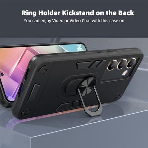 Image of NDCOM for Vivo Y200e 5G Back Cover | Vivo T3 5G Back Cover | Stylish and Protective Shockproof Ring Holder Case