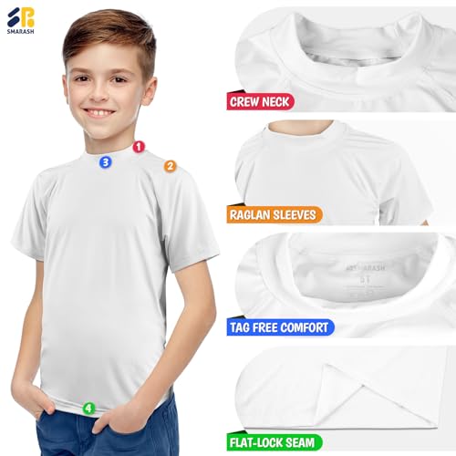 Image of Boy's UPF 50 Rash Guard Swim Shirts Short Sleeve Sun Protection SPF Fishing Surfing Water Beach Shirts Quick Dry