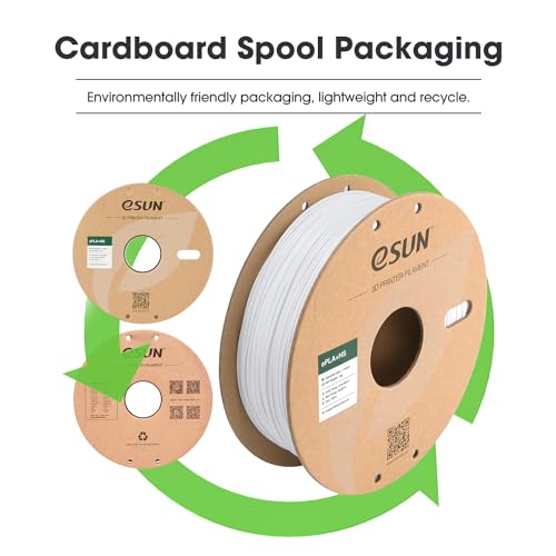 Image of eSUN High Speed PLA+ Filament 1.75mm, 3D Printer Filament Speedy PLA Plus for Fast Printing, Dimensional Accuracy + /- 0.03mm, 1KG Cardboard Spool 3D Printing Filament for 3D Printers, Cold White