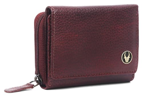 Image of WildHorn customised Gifts for Men | Personalized Leather Wallet for Mens -Name /Logo Printed on Wallet I Customised Ideas for Men Boy Love Husband Employees Clients (GWLW 2052 Maroon)