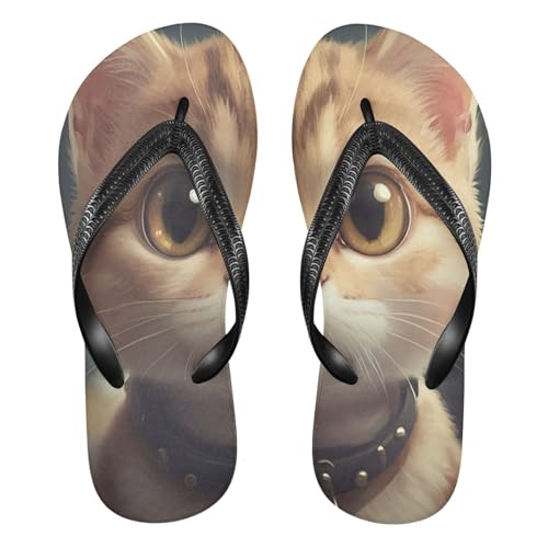 STAYTOP Cute Cartoon Cat Flip Flops Sandals of Men's & Women's,Sandals Beach Slippers Shower Slides