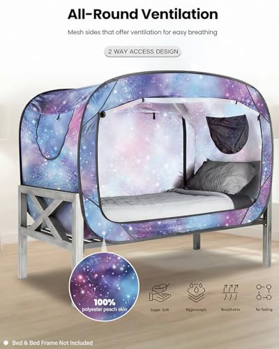 Image of ANC POP Bed Tent Full Bed Canopy Tents Portable Dream Tent for Kids and Adult Indoor Sleeping Tents with 2 Doors Breathable Private Space Tents