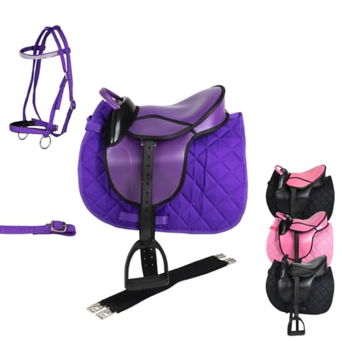 Marengos - Holzpferd Sattel Set Advanced – Violett – 12'