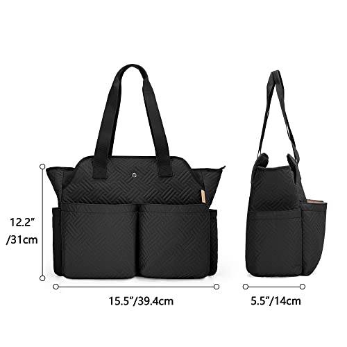 Fasrom Tragebare Medizinische Tasche für Krankenschwester, Erste Hilfe Sets Tasche mit Gepolstertem Laptopfach, Schwarz