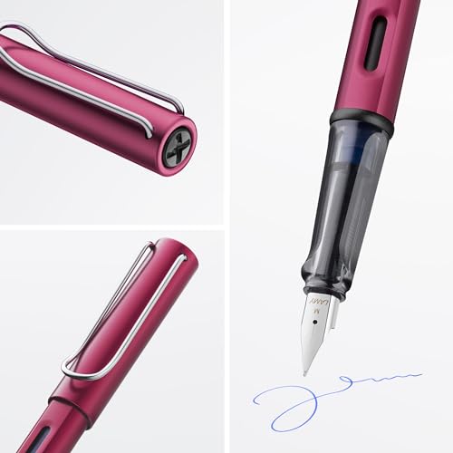 Image of LAMY AL-star black purple - Fountain Pen with ergonomic grip & polished Left-Handed steel nib (LH) in size M - lightweight aluminum body - including LAMY T 10 blue cartridge