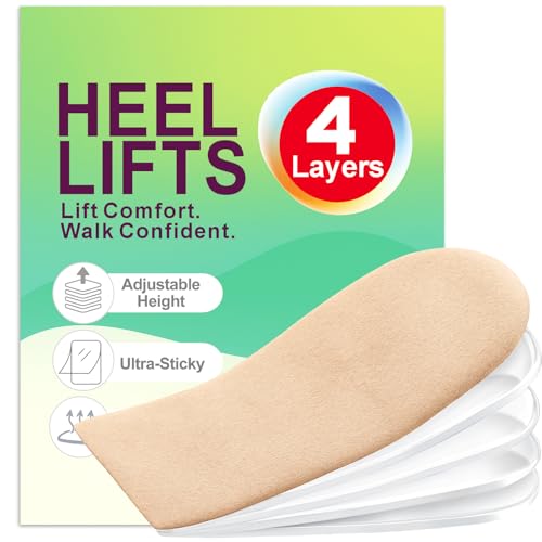 Heel Lifts for Women – Adjustable 4-Layer Gel Shoe Lifts for Women,...