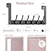 2 Packs Over The Door Towel Rack with 6 Hooks, Heavy Duty Over Door Hooks for Hanging Clothes Coat Hat Jacket, Door Hanger Home Organizer for Bathroom Closet Bedroom Kitchen Dorm Room (2, Black)