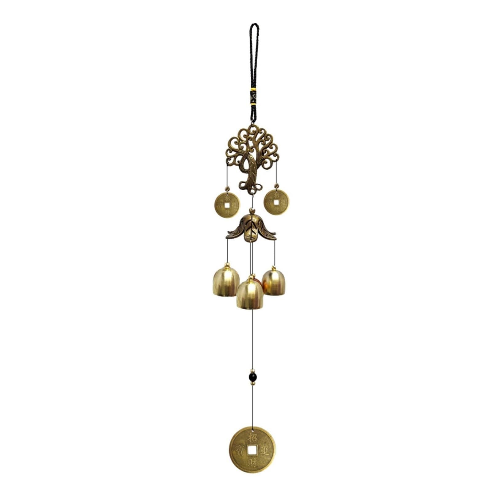wind chime Outdoor Chimes Fortune Tree Windchimes Bells Wind Chime Christmas Decor Garden Hanging Decoration Garden Décor(Color B)