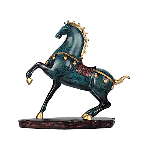 Cadeau et Collection : Statue Feng Shui de chevaux bleus pour célébrer un succès