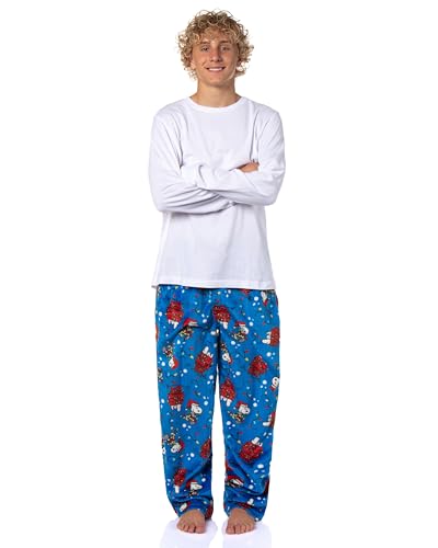 Men's Pajama Pants Lounge Graphic Print with Adjustable Elastic Waistband Side Pockets2