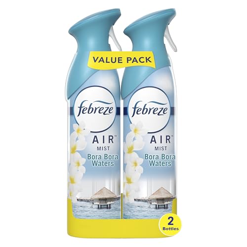 Febreze Air Mist Air Freshener Spray, Odor-Fighting Room Spray, Air Fresheners for Home and Bathroom and Kitchen, Aerosol Can, Bora Bora Waters Scent, 8.8oz, (Pack of 2)