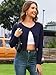 Veryoung Cardigan Sweaters for Women 2026 Fashion Fall Lightweight Cropped Business Crew Neck Button Down Tops Knit Bolero Shrug Sweaters Clothing(Navy Blue, Small)