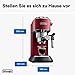 De'Longhi Dedica Style EC 685.R – Espresso Siebträgermaschine, Espressomaschine mit professionellem Milchaufschäumer, nur 15 cm breit, für Kaffeepulver oder ESE Pads, 1 l Wassertank, rot