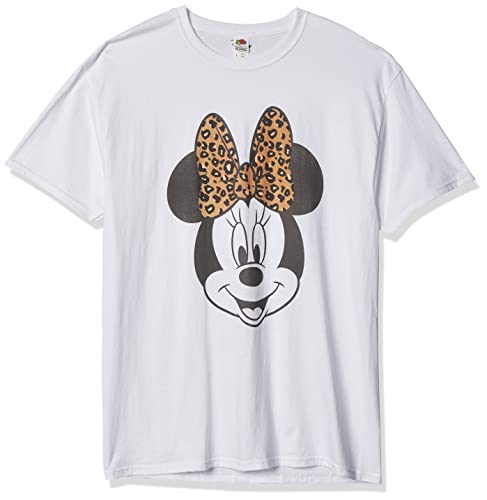 Disney Men's Characters Modern Minnie Face Leopard T-Shirt