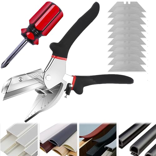 QSLKI Cisaille À Onglet À Angle 45 ° -135 °, Ciseaux À Goulotte Multifonction Réglables, Pour Pvc, Moulure De Plinthe, Garniture Quart De Rond, Bord De...