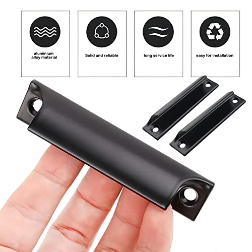Skyzone Two Piece Sliding Door Handles, Black Cabinet Handles 90mm - Image 2