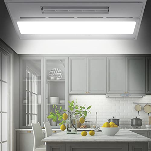 Ventilador de ventilación 30×60CM con iluminación, combo ventilador integrado de techo con motor DC de frecuencia variable y velocidad ajustable, extractor potente para baño miniatura 7