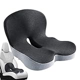 Cuscino Memory Foam Per Sedie | Forma A W | Antiscivolo | Per Ufficio, Auto E Gaming | Nero - Foto 3