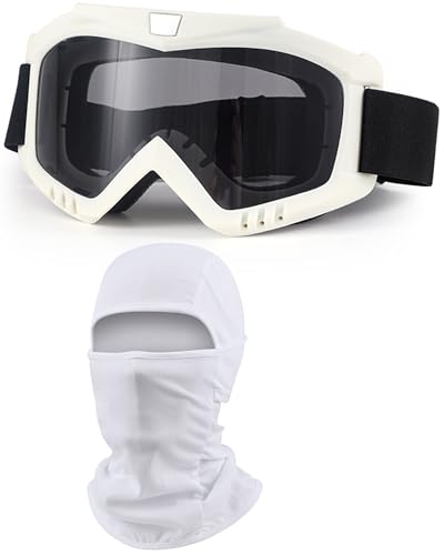 Image of Dirt Bike Goggles with Balaclava Motorcycle ATV Riding Ski Motocross Windproof Dustproof Racing Glasses for Women Men
