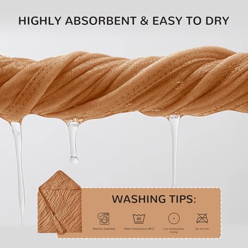 Image of JELLYMONI Muslin Baby Hooded Bath Towels for Newborn, 2 Pack 100% Cotton Baby Bath Towel with Hood for Baby, Infant, Toddler and Kids, Large 32 x 32 Inch Baby Bath Towels Soft and Absorbent