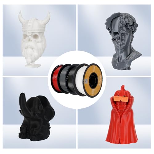 Image of Kingroon PLA 3D Printer Filament, 10 Rolls, Dimensional Accuracy + /- 0.02 mm, 1kg Spool(2.2lbs), 1.75 mm,10KG Ten Colors Black White Grey Red Blue Green Orange Transparent Silver Yellow
