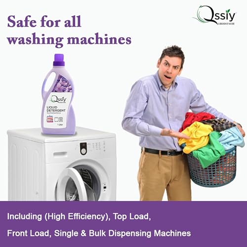 Image of Qssiy Liquid Laundry Detergent Can, Lavender, Concentrated Stain Remover for Hand & Machine Wash