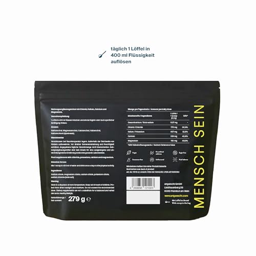 Elektrolytpulver PUR Sodium Enriched 279 g / 30 Portionen | Für Hydration, Regeneration & Muskelfunktion | Isotonisch mit Natrium, Kalium, Magnesium, Calcium & Chlorid | zuckerfrei, vegan, pur