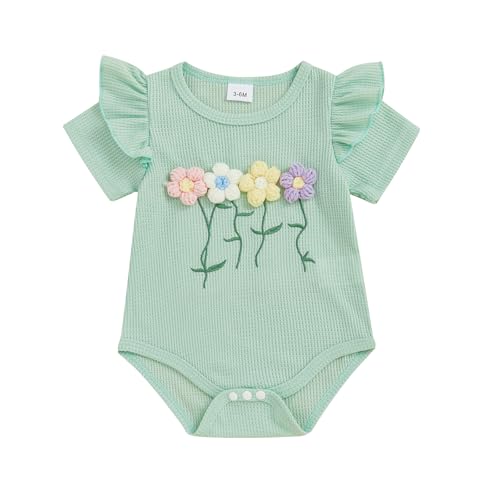 Newborn Baby Girl Romper Summer Clothes 3D Flower