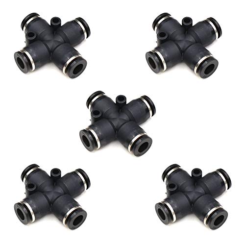 1/4 Pneumatic Fitting, CEKER 1/4 Od Tube Fitting Cross Type 4 Way Union
