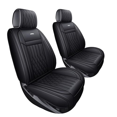 Image of Aierxuan Front Chevy Silverado GMC Sierra 1500 Truck Seat Covers (Black)
