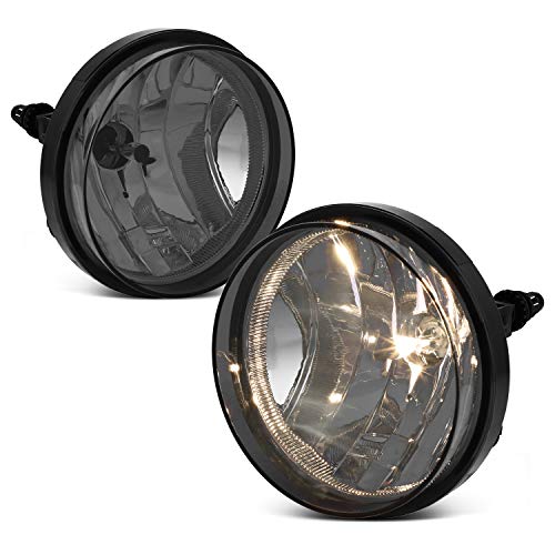 AKKON - For 2007-2013 GMC Sierra Pickup Bumper Smoke Driving Fog Lights Lamps Left+Right Replacement + Bulbs