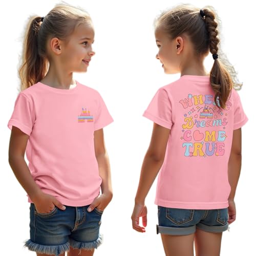 CM C&M WODRO Magic Kingdom Shirt for Kid Castle Graphic T-Shirt Girls Holiday Fairy Tale Tee Summer Casual Short Sleeve Tops