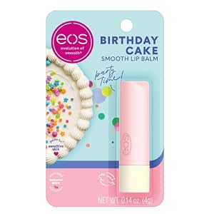 EOS Natural Shea Lip Balm - Birthday Cake, All-Day Moisture, Shea Butter, 0.14 oz