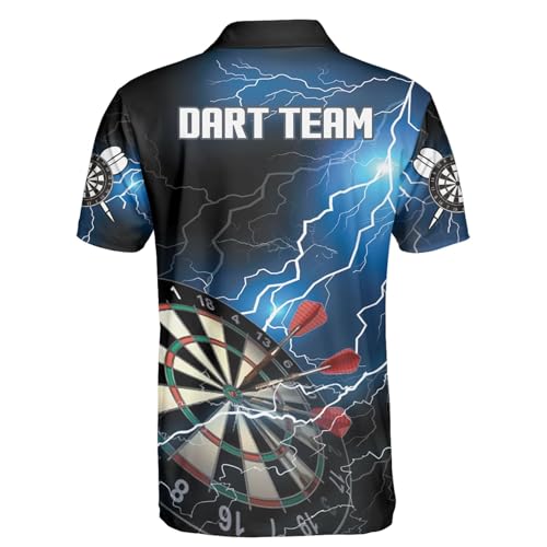 Personalized Dart Shirts for Men, Custom Dart Jersey for Team, Dartboard Shirts, Thunder Dartboard Shirt, Dart Jerseys Gift for Dart Players and Teams3