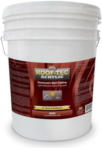 Anvil ROOF-TEC Acrylic White Elastomeric Roof Coating - 5 Gallon