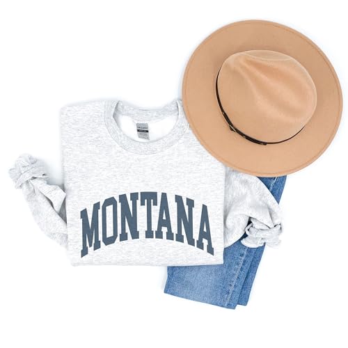 Montana Sweatshirt - Montana MT Pullover - Faded Vintage Athletic Aesthetic Varsity Style - Trendy State Travel Gift For Him or Her - Unisex Crewneck Sweatshirt4