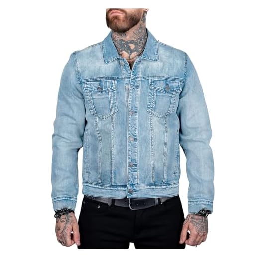 Bestgift Jaqueta jeans masculina casual plus size cardigã jeans, Azul claro, GG