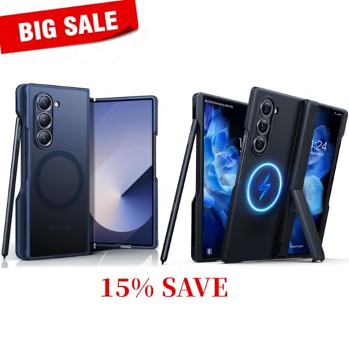 TORRAS Samsung Galaxy Z Fold 6 Magnetic Shockproof Blue + Armor Stand Black Case