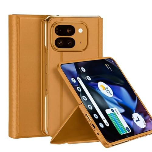 Image of WHITBULL Business Style Leather Case with High Protection Scratch-Resistant Protective Cover Compatible with Google Pixel 9 Pro Fold 5G / Google Pixel Fold 2 5G Brown