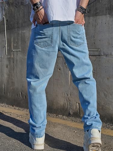 Image of URBAN POCKETS Streetwear Jeans for Men | Stylish Denim Jeans | Relaxed Wide Leg | Baggy Fit | Unique Stitch (U-25-U28)