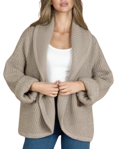 AMEBELLE Cardigan Sweaters for Women Trendy Fall Oversized Long Sleeves Chunky Cardigan Jacket Knit Outwear with Lapel Collar